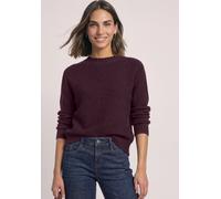 Strickpullover STREET ONE, Damen, Gr. 40, lila (berry plum), Stoff, 30% Polyester, 29% Polyacryl, 21% Viskose, 20% Polyamid, unifarben, regular fit normal, hoch geschlossener Ausschnitt, Bündchen, Pul