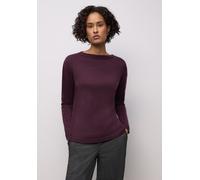 Strickpullover STREET ONE, Damen, Gr. 40, lila (jazz berry), Stoff, 30% Polyester, 29% Polyacryl, 21% Viskose, 20% Nylon, unifarben, comfort fit normal, U-Boot-Ausschnitt, Bündchen, Pullover Strickpul