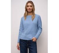 Street One Strickpullover Chenille Damen U-Boot-Ausschnitt frosted blau Gr. 42