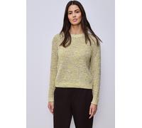 Strickpullover STREET ONE, Damen, Gr. 42, cotton beige, Strick, Obermaterial: 57% Baumwolle, 43% Polyester, meliert, lässig geschnitten hüftbedeckend, Rundhals, Flachstrickbündchen, Pullover Strickpul