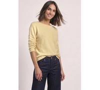 Strickpullover STREET ONE, Damen, Gr. 42, gelb (sunbeam gelb meliert), Stoff, 30% Polyester, 27% Polyacryl, 23% Polyamid, 20% Viskose, unifarben, comfort fit normal, U-Boot-Ausschnitt, abgesteppt, Pul