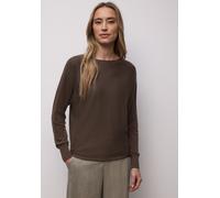 Strickpullover STREET ONE, Damen, Gr. 42, molten earth, Stoff, 60% Viskose, 40% Baumwolle, unifarben, comfort fit normal, U-Boot-Ausschnitt, Bündchen, Pullover Strickpullover, mit Strick-Detail (59012