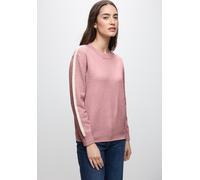 Strickpullover STREET ONE, Damen, Gr. 42, powder pink meliert, Stoff, 30% Polyester, 29% Polyacryl, 21% Viskose, 20% Nylon, unifarben, normal normal, Rundhals, Rippbündchen, Pullover Strickpullover, G