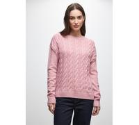 Strickpullover STREET ONE, Damen, Gr. 42, powder pink meliert, Stoff, 51% Viskose, 30% Polyester, 19% Nylon, unifarben, normal normal, Rundhals, Rippbündchen, Pullover Strickpullover, aus softem Mater