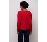 Strickpullover STREET ONE, Damen, Gr. 42, racing rot, Stoff, 30% Polyester, 27% Polyacryl, 23% Polyamid, 20% Viskose, unifarben, regular fit normal, U-Boot-Ausschnitt, Rollsaum, Pullover Strickpullove