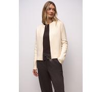 Strickpullover STREET ONE, Damen, Gr. 42, soft beige, Stoff, 33% Polyester, 31% Polyacryl, 24% Baumwolle, 12% Polyamid, unifarben, normal normal, Rundhals, abgesteppt, Pullover Strickpullover, mit Run