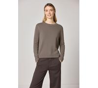 Strickpullover STREET ONE, Damen, Gr. 46, braun (light terra mocha), Web, 100% Baumwolle, unifarben, comfort fit normal, Rundhals, Rippbündchen, Pullover Strickpullover, aus reiner Baumwolle (28293224