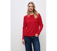 Strickpullover STREET ONE, Damen, Gr. 46, racing rot, Feinstrick, 75% Viskose, 25% Nylon, unifarben, normal normal, Rundhals, Bündchen, Pullover Strickpullover, aus softem Materialmix (78093927-46) ra