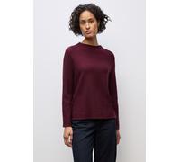 Strickpullover STREET ONE, Damen, Gr. 46, rot (noble rot), Stoff, 51% Viskose, 30% Polyester, 19% Polyamid, Strukturmuster, normal normal, Rundhals, abgesteppt, Pullover Strickpullover, aus softem Mat