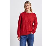 Street One Damen 3015494 Kuscheliger Strukturpullover, Racing red, 46