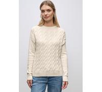 Strickpullover STREET ONE, Damen, Gr. 46, soft beige, Stoff, 51% Viskose, 30% Polyester, 19% Nylon, unifarben, normal normal, Rundhals, Rippbündchen, Pullover Strickpullover, aus softem Materialmix (7