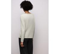 Strickpullover STREET ONE, Damen, Gr. 46, weiß (pelican grau meliert), Stoff, 30% Polyester, 27% Polyacryl, 23% Polyamid, 20% Viskose, unifarben, regular fit normal, U-Boot-Ausschnitt, Rollsaum, Pullo