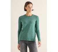 Strickpullover STREET ONE, Damen, Gr. XXL (46), jewel grün melange, Stoff, 37% Baumwolle, 34% Polyacryl, 26% Polyester, 3% Elasthan, unifarben, comfort fit normal, Rundhals, elastischer Bund, Pullover