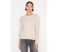 Strickpullover STREET ONE, Damen, Gr. XXL (46), oat milk beige melange, Stoff, 37% Baumwolle, 34% Polyacryl, 26% Polyester, 3% Elasthan, unifarben, comfort fit normal, Rundhals, elastischer Bund, Pull