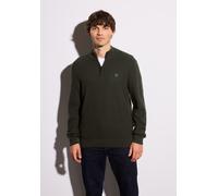 Strickpullover STREET ONE MEN, Herren, Gr. 3XL (48), schwarz olive grün, Web, 100% Baumwolle, unifarben, normal normal, hoch geschlossener Ausschnitt, Bündchen, Pullover Strickpullover, aus reiner Bau