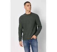 Strickpullover STREET ONE MEN, Herren, Gr. L (42), timeless grün, Web, 80% Baumwolle, 20% Nylon, unifarben, normal normal, Rundhals, Rippbündchen, Pullover Strickpullover, Feinstrick (65727538-L) time