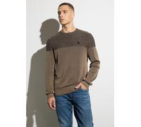 Strickpullover STREET ONE MEN, Herren, Gr. L42, braun (dull braun), Web, 100% Baumwolle, unifarben, normal normal, Rundhals, Bündchen, Pullover Strickpullover, aus reiner Baumwolle (24851001-L) dull b
