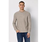 Strickpullover STREET ONE MEN, Herren, Gr. XL (44), granite beige, Web, 80% Baumwolle, 20% Nylon, unifarben, normal normal, Rundhals, Rippbündchen, Pullover Strickpullover, Feinstrick (36315138-XL) gr