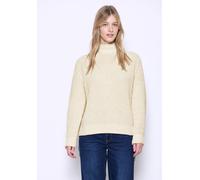 Strickpullover STREET ONE STUDIO, Damen, Gr. 40, soft beige, Stoff, 81% Polyester, 19% Baumwolle, unifarben, normal normal, Rundhals, Pullover, aus softem Materialmix (99992859-40) soft beige