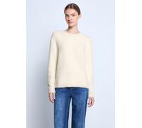 Strickpullover STREET ONE STUDIO, Damen, Gr. 40, soft beige, Web, 78% Polyamid, 12% Polyacryl, 10% Baumwolle, unifarben, normal normal, Rundhals, Rippbündchen, Pullover Strickpullover, Grobstrick (503