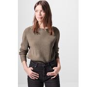 Strickpullover STREET ONE STUDIO, Damen, Gr. 42, braun (mocha kiss meliert), Stoff, 30% Polyester, 29% Polyacryl, 21% Viskose, 20% Nylon, unifarben, gerade normal, U-Boot-Ausschnitt, Bündchen, Pullove