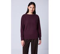 Strickpullover STREET ONE STUDIO, Damen, Gr. 42, royal plum, Stoff, 30% Polyester, 27% Polyacryl, 23% Polyamid, 20% Viskose, unifarben, normal normal, U-Boot-Ausschnitt, Rippbündchen, Pullover Strickp