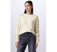 Strickpullover STREET ONE STUDIO, Damen, Gr. 46, beige (soft beige), Feinstrick, 37% Baumwolle, 34% Polyacryl, 26% Polyester, 3% Elasthan, unifarben, normal normal, Rundhals, Bündchen, Pullover Strick