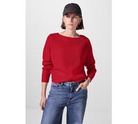 Strickpullover STREET ONE STUDIO, Damen, Gr. 46, rot (urban rot), Stoff, 30% Polyester, 29% Polyacryl, 21% Viskose, 20% Nylon, unifarben, gerade normal, U-Boot-Ausschnitt, Bündchen, Pullover, mit U-Bo