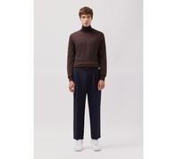 Strickpullover STUDIO SEIDENSTICKER, Herren, Gr. M, dunkelbraun, 90% Wolle, 10% Seide, unifarben, regular fit, ohne Ausschnitt, Pullover Strickpullover, 1/1 Rollkragen Uni (72888523-M) dunkelbraun