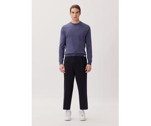 Strickpullover STUDIO SEIDENSTICKER, Herren, Gr. M, grau, 90% Wolle, 10% Seide, unifarben, regular fit, Rundhals, Pullover Strickpullover, 1/1 Rundhals Uni (93189660-M) grau