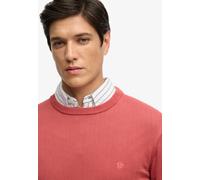 Strickpullover SUPERDRY "ESSENTIALS COTTON JUMPER", Damen, Gr. L, rose marl, Strick, Obermaterial: 100% Baumwolle, meliert, relaxed fit normal, Rundhals, Rippbündchen, Pullover Strickpullover (3466992