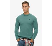 Strickpullover SUPERDRY "PREPPY COTTON JUMPER", Herren, Gr. XXL, teal, Strick, Obermaterial: 100% Baumwolle, unifarben, regular fit normal, Rundhals, Bündchen, Pullover Strickpullover, Baumwolle, regu