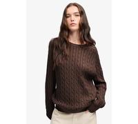 Superdry - Lässiger Zopfmuster-Pullover Schokoladenbraun meliert - Gr. - 12