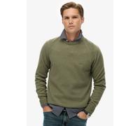 Strickpullover SUPERDRY "WOOL BLEND JUMPER", Herren, Gr. 3XL, light sage, Strick, Obermaterial: 35% Wolle, 35% Nylon, 30% Baumwolle, meliert, regular fit normal, Rundhals, Rippbündchen, Pullover Stric