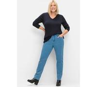 Sheego Strickpullover mit V-Ausschnitt 44/46 tiefblau