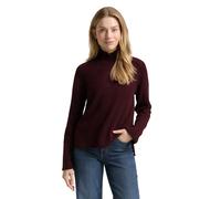 Strickpullover TOM TAILOR, Damen, Gr. 3XL, dunkelrot melange, Strick, Obermaterial: 47% Polyester, 47% Viskose, 6% Polyamid, meliert, loose fit Po-bedeckend, ohne Ausschnitt, Pullover Strickpullover,