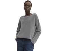 Strickpullover TOM TAILOR Gr. M, blau (navy bubble structure) Damen Pullover Rundhalspullover mit weicher Fütterung (33060134-M)