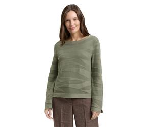 Strickpullover TOM TAILOR, Damen, Gr. S, grün wave knit design, Strick, Obermaterial: 100% Baumwolle, Strukturmuster, regular fit normal, Rundhals, angesetztes Bündchen, Pullover Strickpullover, mit S