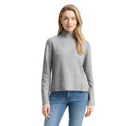 Strickpullover TOM TAILOR, Damen, Gr. S, medium silber grau melange, Strick, Obermaterial: 47% Polyester, 47% Viskose, 6% Polyamid, meliert, loose fit Po-bedeckend, ohne Ausschnitt, Pullover Strickpul