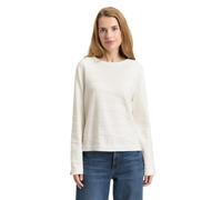 Strickpullover TOM TAILOR, Damen, Gr. S, whisper weiß, Strick, Obermaterial: 100% Baumwolle, Strukturmuster, regular fit normal, Rundhals, angesetztes Bündchen, Pullover Strickpullover, mit Struktur M