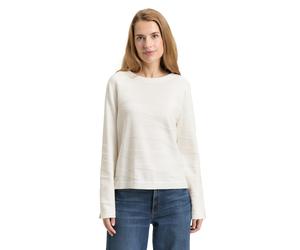 Strickpullover TOM TAILOR, Damen, Gr. S, whisper weiß, Strick, Obermaterial: 100% Baumwolle, Strukturmuster, regular fit normal, Rundhals, angesetztes Bündchen, Pullover Strickpullover, mit Struktur M
