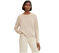Strickpullover TOM TAILOR Gr. XL, beige (beige bubble structure) Damen Pullover Rundhalspullover mit weicher Fütterung (99573264-XL)