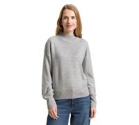 Strickpullover TOM TAILOR, Damen, Gr. XS, medium silber grau, Strick, Obermaterial: 47% Polyester, 47% Viskose, 6% Polyamid, unifarben, regular fit normal, Rundhals, Rippbündchen, Pullover Strickpullo