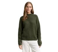 Strickpullover TOM TAILOR DENIM, Damen, Gr. M, grape leaf grün melange, Rippstrick, Obermaterial: 62% Polyacryl, 25% Polyester, 10% Baumwolle, 3% sonstige Fasern, meliert, relaxed fit Po-bedeckend, oh