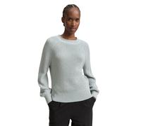 Strickpullover TOM TAILOR DENIM, Damen, Gr. S (36), silber cloud blau melange, Strick, Obermaterial: 50% Baumwolle, 50% Polyacryl, modisch, regular fit taillenbedeckt, Rundhals, Langarm Bündchen, Pull