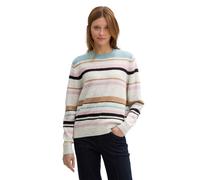 TOM TAILOR Denim Damen Strickpullover mit Buntem Streifen-Muster, 36539 - Irregular Multicolor Stripe, XL