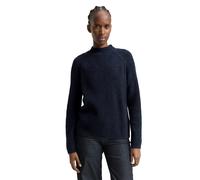 Strickpullover TOM TAILOR DENIM, Damen, Gr. XL, dunkelblau melange, Rippstrick, Obermaterial: 62% Polyacryl, 25% Polyester, 10% Baumwolle, 3% sonstige Fasern, meliert, relaxed fit Po-bedeckend, ohne A