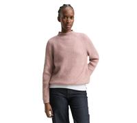 Denim Tom Tailor - Relaxed Fit Strickpullover mit Stehkragen antique rose melange - Gr. - XL
