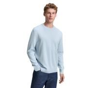 Strickpullover TOM TAILOR DENIM, Herren, Gr. S, blau (light metal blau), Strick, Obermaterial: 100% Baumwolle, regular fit taillenbedeckt, Rundhals, Bündchen, Pullover Strickpullover, in melierter Opt