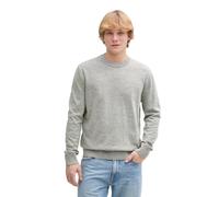 Strickpullover TOM TAILOR DENIM, Herren, Gr. S, grün (moss grün), Strick, Obermaterial: 100% Baumwolle, meliert, regular fit taillenbedeckt, Rundhals, Bündchen, Pullover Strickpullover, in melierter O